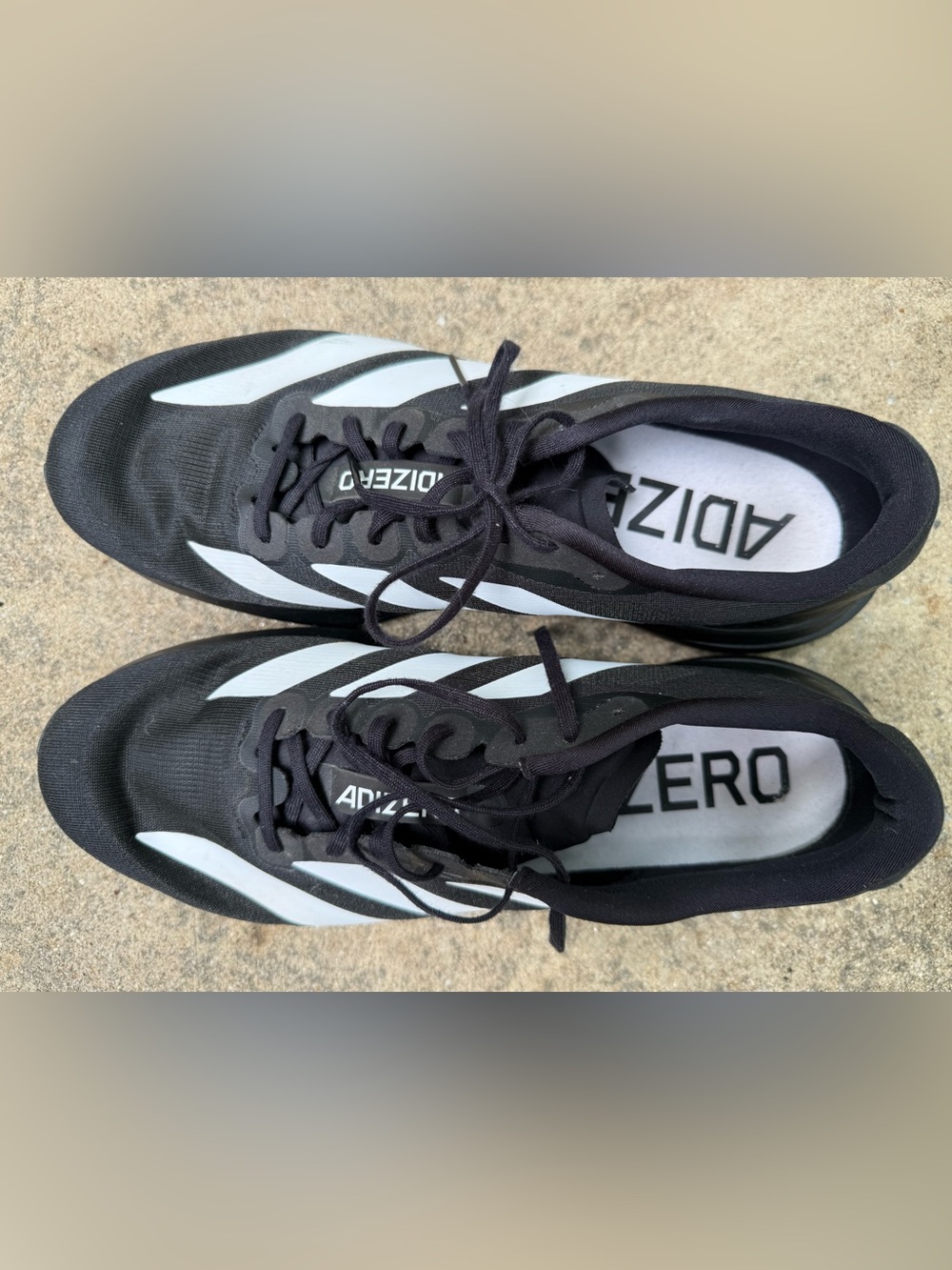 Adidas Adizero Evo SL Black/White Running Shoe Sz 12 - Picture 3 of 8